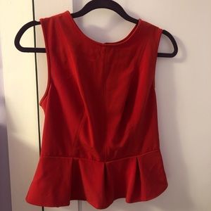 Red peplum top